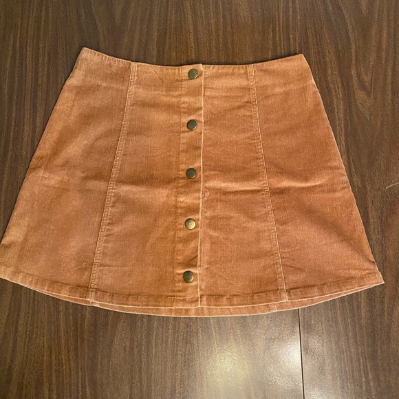 re:named Brown Ribbed Mini Pencil Skirt - Picture 1 of 3